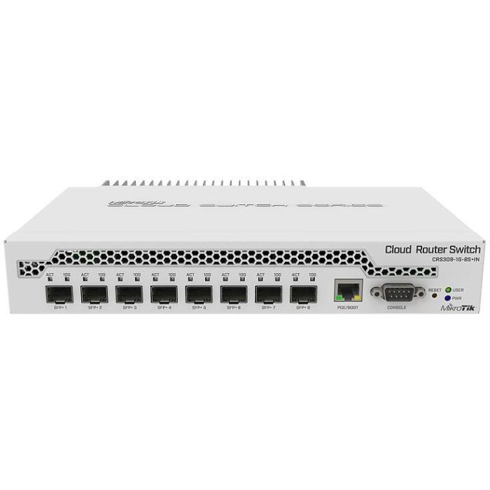 MikroTik CRS309-1G-8S+ SFP+ Switch con 8 Puertos SFP+ y 1 Puerto Gigabit Ethernet, PoE, Montaje en Rack 0 MikroTik CRS309-1G-8S+ SFP+ Switch con 8 Puertos SFP+ y 1 Puerto Gigabit Ethernet, PoE, Montaje en Rack 0