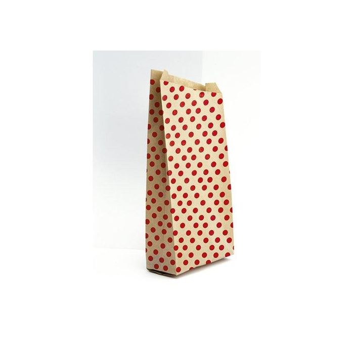Bolsa De Papel Clairefontaine Kraft Decorado S/Asas 24X35X6 Cm Lunares Pack De 50