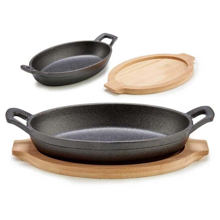 Bandeja Oval De Hierro Peq Band Bambu Kinvara 22X4CM (12 Unidades) 1 Bandeja Oval De Hierro Peq Band Bambu Kinvara 22X4CM (12 Unidades) 1