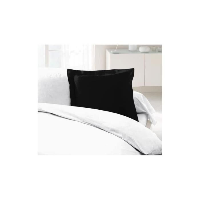 LOVELY HOME Juego de 2 fundas de almohada 100% algodón 63x63 cm - Negro 1 LOVELY HOME Juego de 2 fundas de almohada 100% algodón 63x63 cm - Negro 1