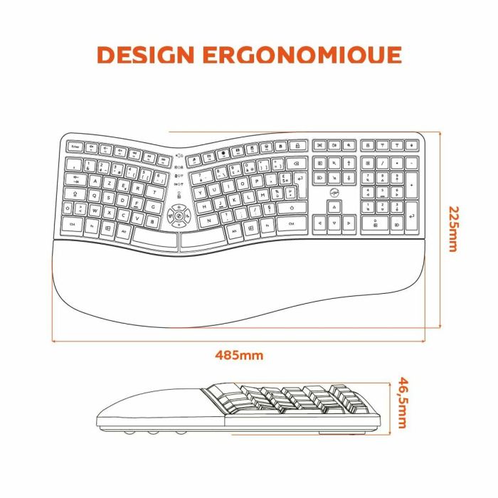 Teclado Mobility Lab Azerty Francés Negro 12