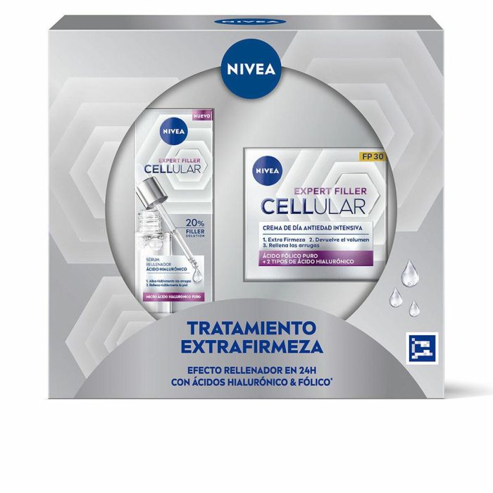 Nivea Cellular Expert Filler Crema de Día FP30 Estuche 2 Piezas con Ácido Hialurónico y Fólico para Firmeza y Reducción de Arrugas