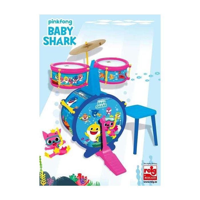 Bateria sencilla c/banqueta baby shark 1