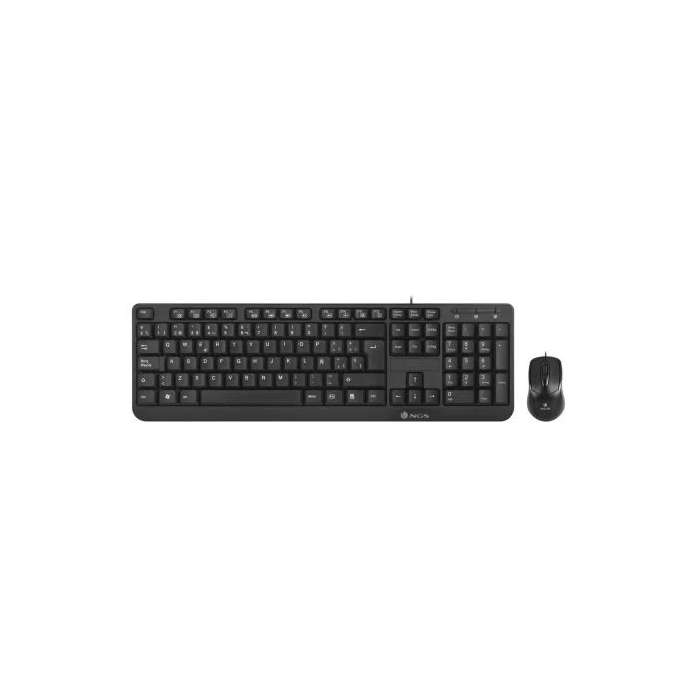 NGS COCOAKIT Teclado Ratón USB Negro QWERTY 1000 DPI