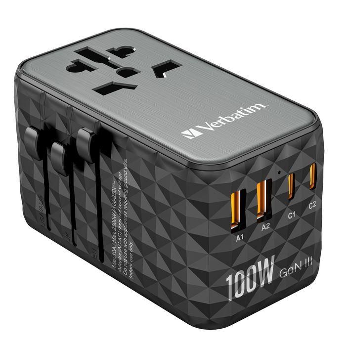 Verbatim Uta-06 Adaptador Universal De Viaje Con 2 Puerto Usb-C - 2 Puerto Usb-A Verbatim Uta-06 Adaptador Universal De Viaje Con 2 Puerto Usb-C - 2 Puerto Usb-A