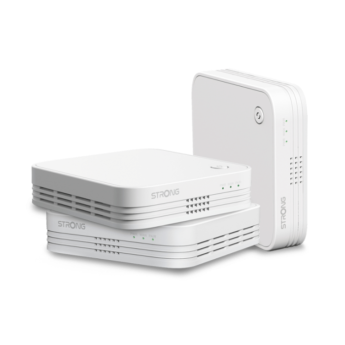 Strong WI-FI MESH HOME TRIO PACK 1200 Doble banda (2,4 GHz / 5 GHz) Wi-Fi 5 (802.11ac) Blanco 3 Interno Strong WI-FI MESH HOME TRIO PACK 1200 Doble banda (2,4 GHz / 5 GHz) Wi-Fi 5 (802.11ac) Blanco 3 Interno