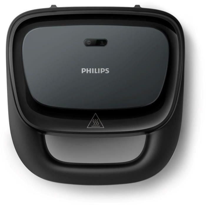 Sandwichera - PHILIPS - HD2331/90 - 750 W - Placas triangulares - Negra