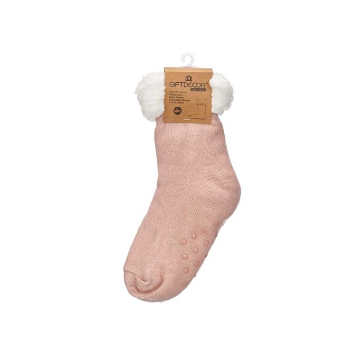 Calcetin Sherpa Infantil Rosa Palo Giftdecor 15X30CM (12 Unidades) 2 Calcetin Sherpa Infantil Rosa Palo Giftdecor 15X30CM (12 Unidades) 2