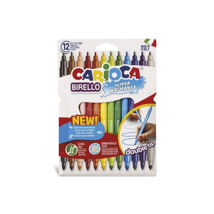 Rotulador Fibra Carioca Birello Doble Caja De 12