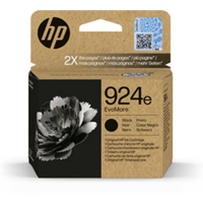 HP 924e Cartucho de Tinta Original Negra Alto Rendimiento (XL) para Impresora HP EvoMore 1