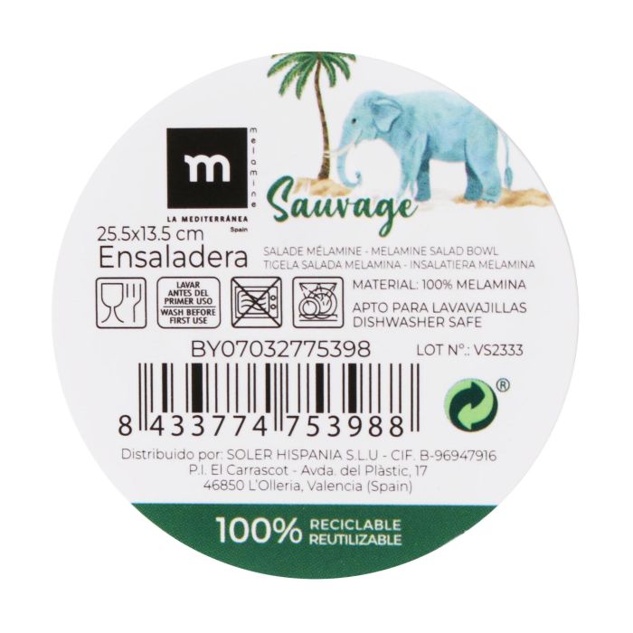 La Mediterranea Ensaladera Mel. Sauvage 25.5 x 13.5 cm (8 Unidades) 3