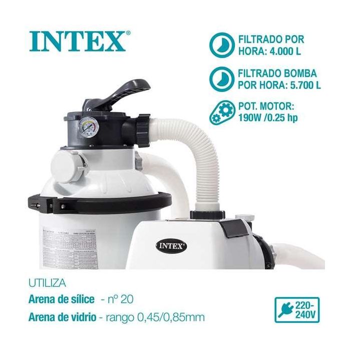 Intex Depuradora Filtro Arena Electrica 5700l/h 220/240v 9 Intex Depuradora Filtro Arena Electrica 5700l/h 220/240v 9