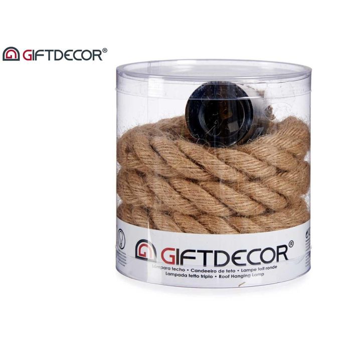 Lampara Colgante Cuerda Color Natural Giftdecor 9X103CM (12 Unidades) 2 Lampara Colgante Cuerda Color Natural Giftdecor 9X103CM (12 Unidades) 2