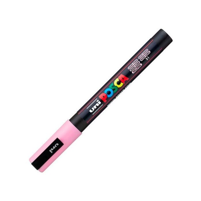 POSCA PC-3M Marcador Punta Cónica 0,9 - 1,3 mm Rosa Claro, Tinta Base Agua, No Permanente POSCA PC-3M Marcador Punta Cónica 0,9 - 1,3 mm Rosa Claro, Tinta Base Agua, No Permanente