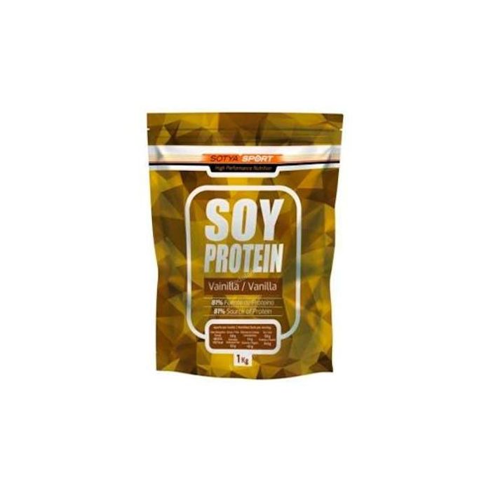 Sotya Proteína de Soja Aislada Vainilla 1Kg - 81% Proteínas No OMG, Apoya Mantenimiento Muscular
