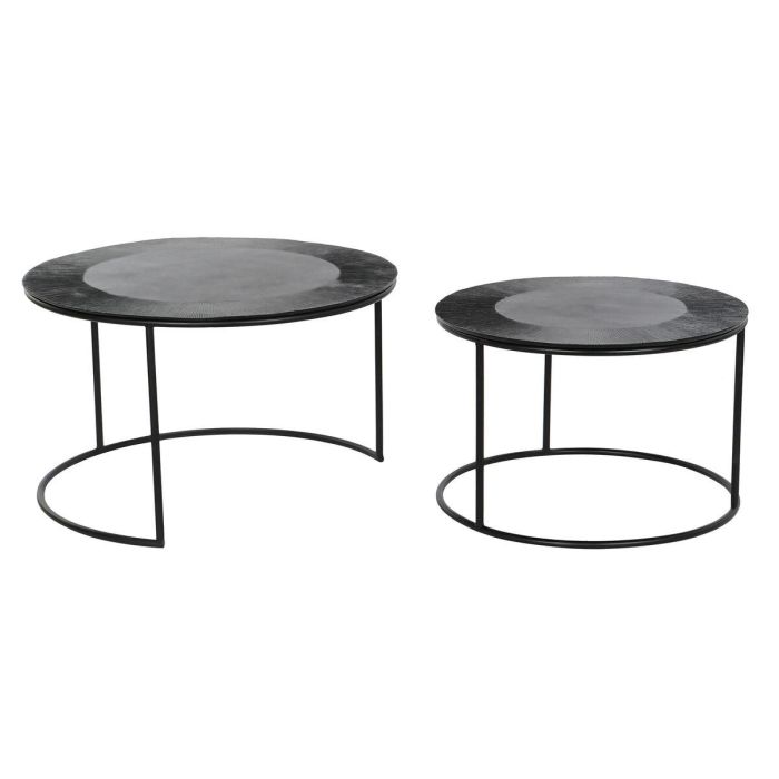 Mesita Auxiliar Loft DKD Home Decor Negro 76.5 x 47 x 76.5 cm Set de 2 3