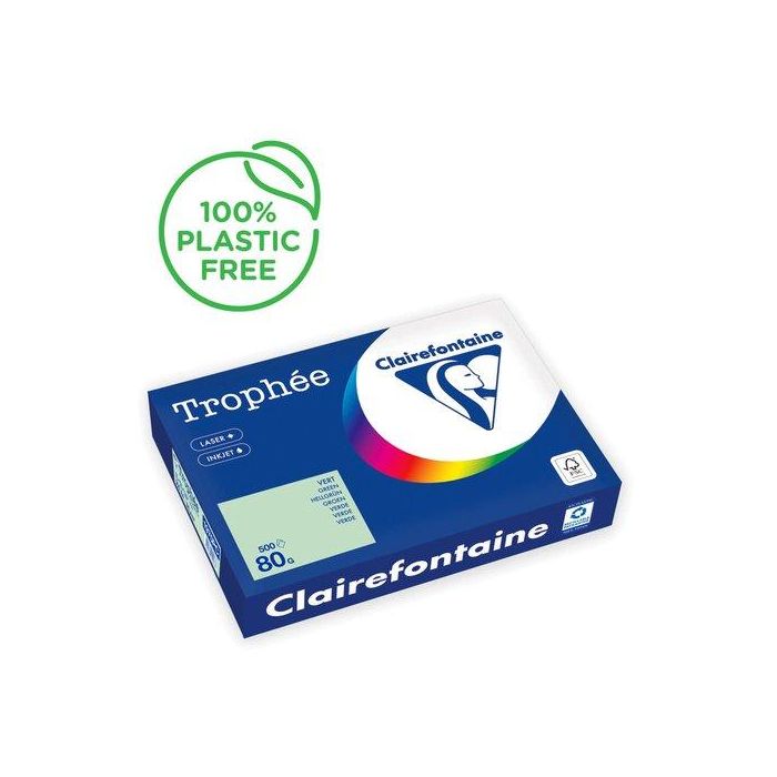 Papel De Color A4 Clairefontaine Trophee 80G 500H Pastel Verde