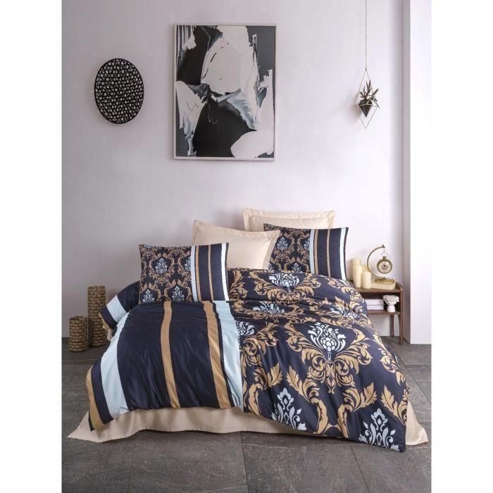 Juego de Cama ASI8684282835097 - 1 Funda Nórdica 220x240 cm + 2 Fundas Almohada 60x60 cm - 100% Poliéster Microsatín Azul