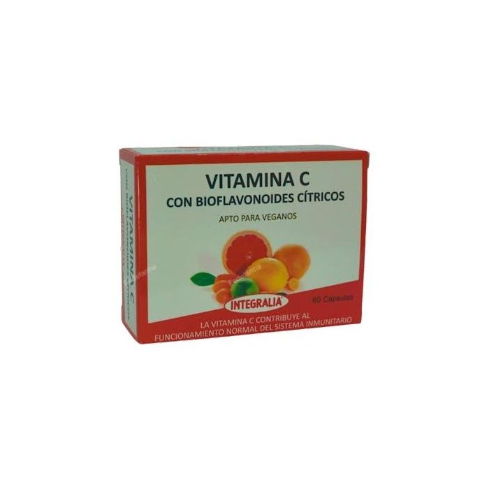 INTEGRALIA Vitamina C con Bioflavonoides Cítricos 1000 mg. Complemento Alimenticio 60 Cápsulas Veganas