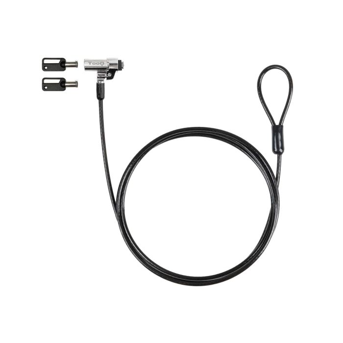 TOOQ Cable de Seguridad Tipo NANO con Llave para Portatiles 1.5 metros, Gris Oscuro 0 TOOQ Cable de Seguridad Tipo NANO con Llave para Portatiles 1.5 metros, Gris Oscuro 0