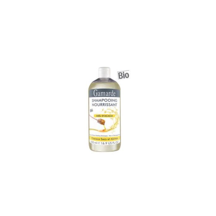 GAMARDE Champú Nutritivo Miel de Acacia Bio para Cabello Seco 500ml - Ingredientes 99% Origen Natural