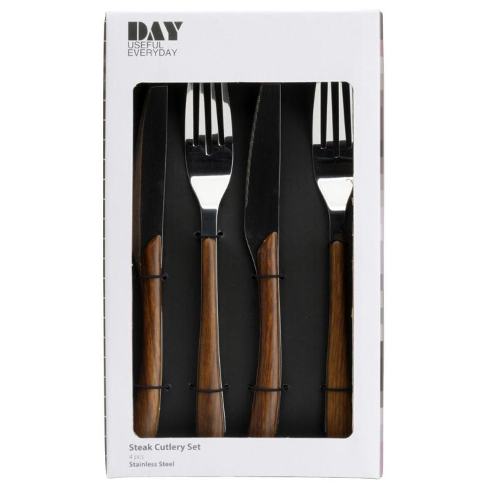 Day Juego de 2 Tenedores y 2 Cuchillos de Acero Inoxidable para Carne 2