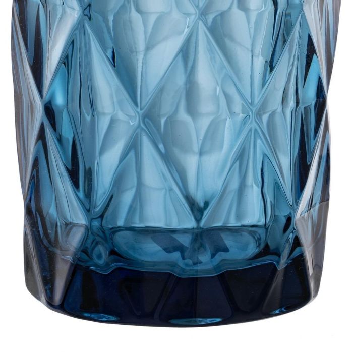 Vaso Azul Cristal Decoración 8 X 8 X 12,50 cm