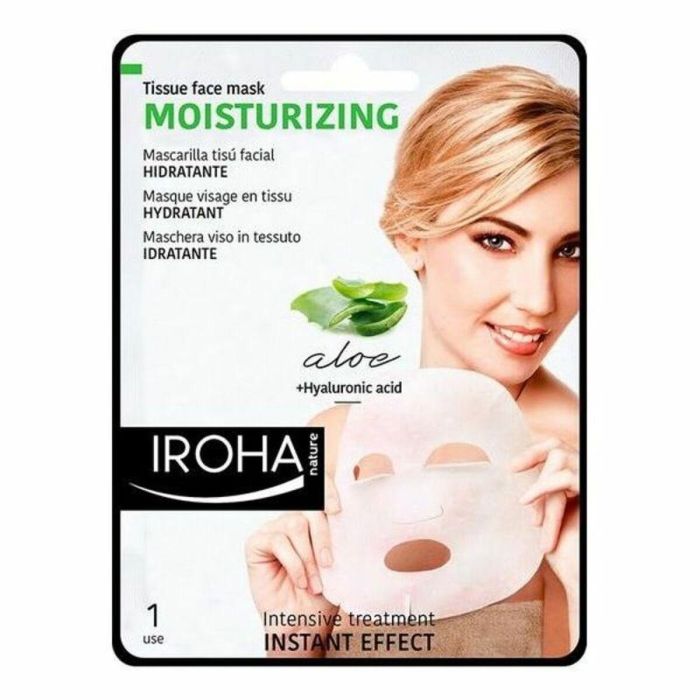 Iroha Tissue Mask Moisturizing Aloe, Green Tea, Ginseng, HA 1 u