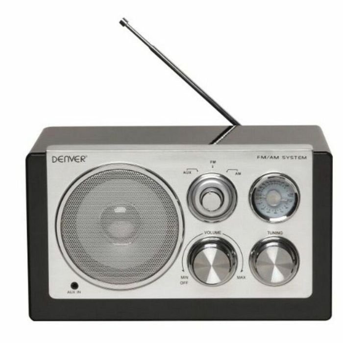 RADIO PORTÁTIL DENVER TR-61 BLACK - FM/AM - ANTENA TELESCÓPICA - AUX-IN - RED ELÉCTRICA / 4 PILAS AA - DISEÑO RETRO RADIO PORTÁTIL DENVER TR-61 BLACK - FM/AM - ANTENA TELESCÓPICA - AUX-IN - RED ELÉCTRICA / 4 PILAS AA - DISEÑO RETRO