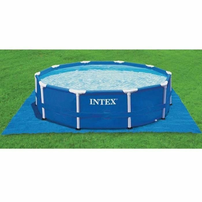 Intex Alfombrilla Cuadrada 472x472 cm para Piscinas Elevadas, Protección Adicional Ø hasta 4.57m, Espesor 0.13mm 1