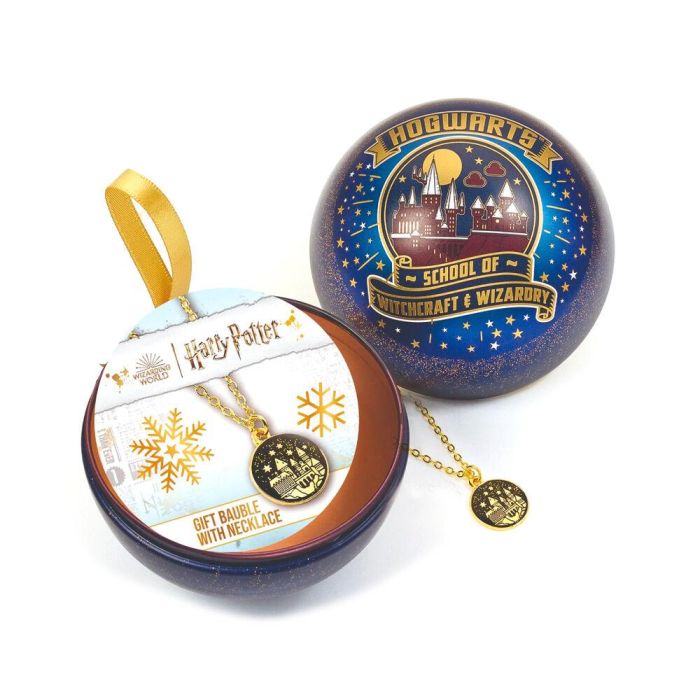 THE CARAT SHOP Bola de Navidad Harry Potter Castillo Hogwarts con Colgante de Aleación de Cinc y Hojalata 40cm