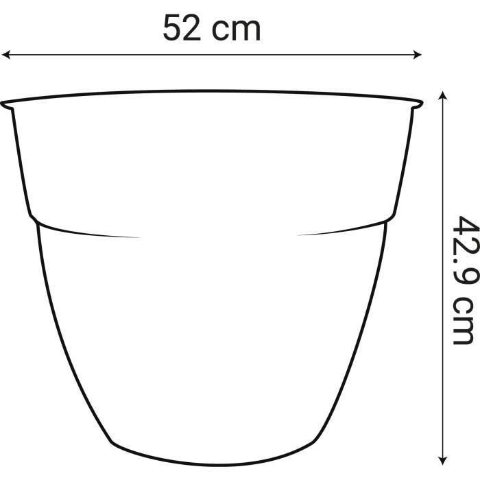 Maceta OSAKA Ø 50 cm - Volumen 56,8 L - Gris antracita - EDA 1 Maceta OSAKA Ø 50 cm - Volumen 56,8 L - Gris antracita - EDA 1