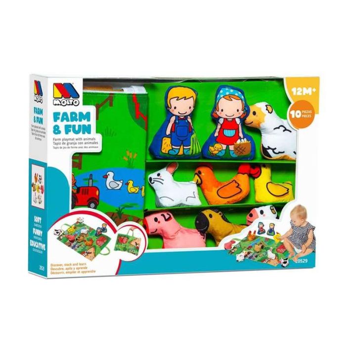 Manta actividades farm and fun con 7 figuras blanditas. Manta actividades farm and fun con 7 figuras blanditas.