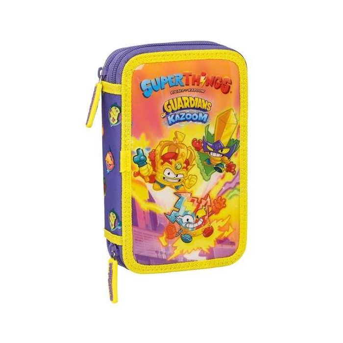 Plumier Doble SuperThings Guardians of Kazoom Amarillo Morado (28 piezas) Plumier Doble SuperThings Guardians of Kazoom Amarillo Morado (28 piezas)