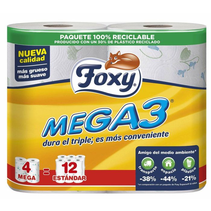 Foxy Mega3 Papel Higiénico Triple Duración Foxy Mega3 Papel Higiénico Triple Duración