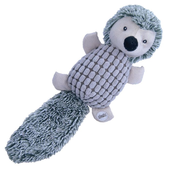 Gloria Juguete Peluche Erizo Cola Larga para Perros, Suave y Mullido con Squeaker y Sonido Crinkle, Ideal para Jugar 40.5 cm