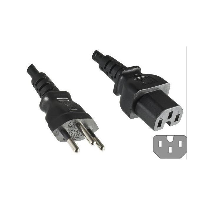 MicroConnect Cable Alimentación Suizo Tipo J a C15 1.8m para Monitor PC Proyector
