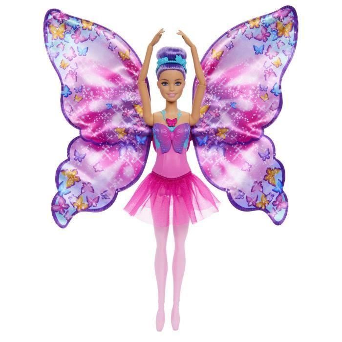 Muñeca barbie dreamtopia mariposa bailarina. la falda se convierte en coloridas alas al presionar el collar.