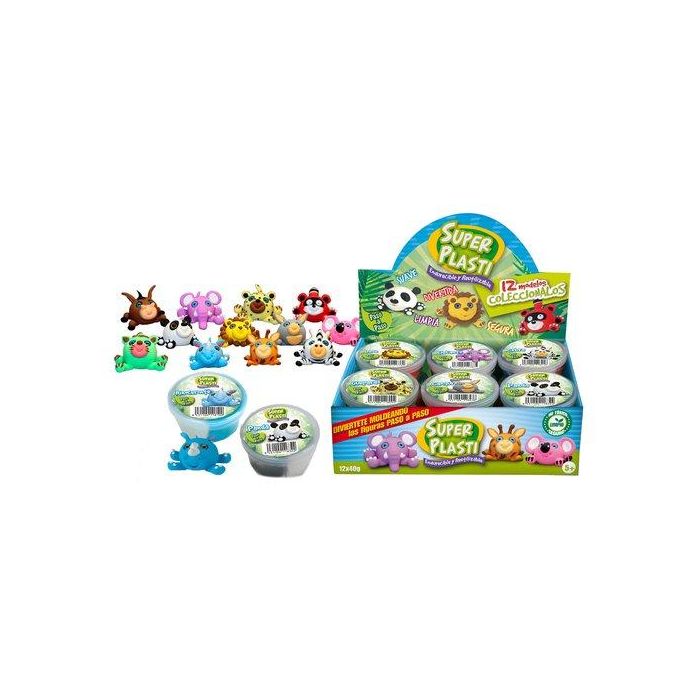 Pasta De Modelar Super Plasti 40 Gr. Surtido Expositor De 12