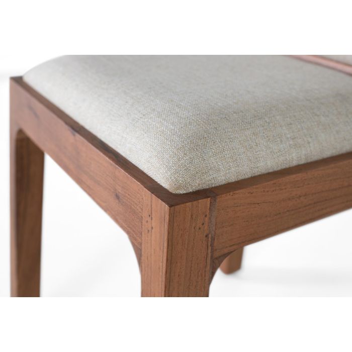 Sillas de Madera de Acacia y Tela Beige - Lote de 2 5