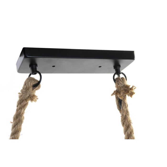 DKD Home Decor Lámpara Techo Balines Bambú Cuerda Metal Marrón Claro 10 x 60 x 80 cm (2 Unidades) 6 Bombillas 4