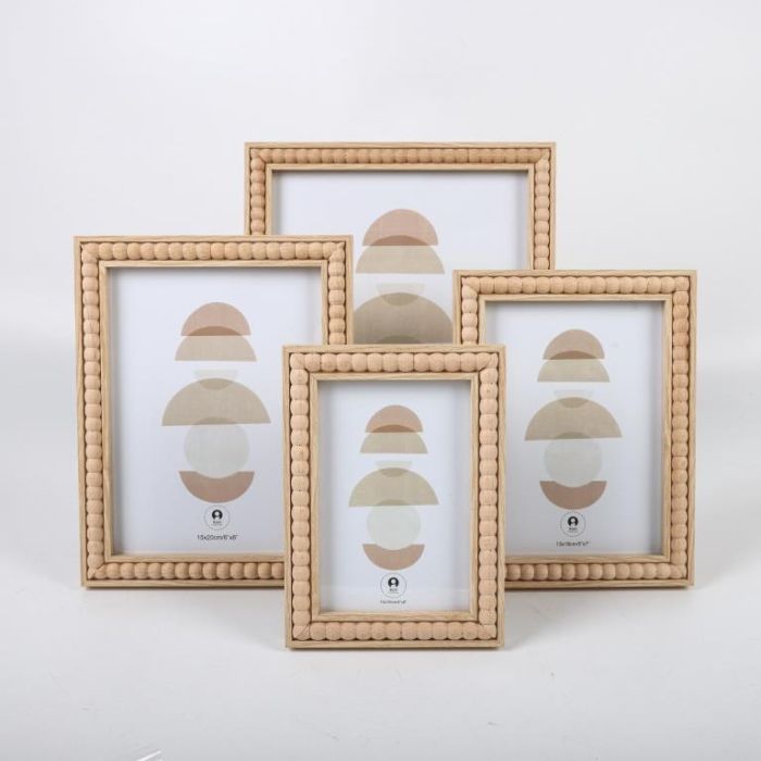 DKD Home Decor Marco de Foto 20x25 Basicos Natural MDF y Cristal 1.8 x 28 x 23 cm (4 Unidades) 3