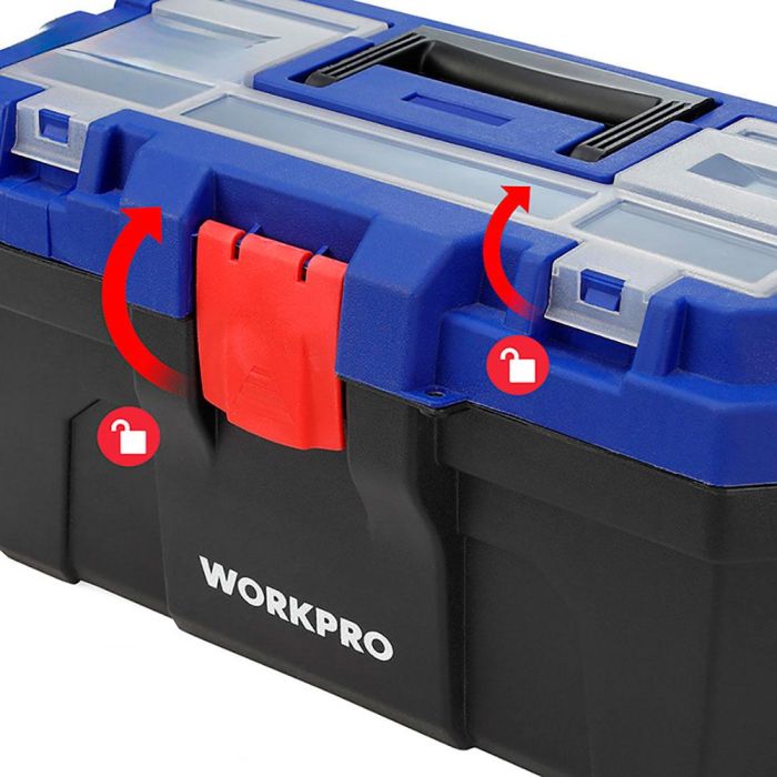Workpro Caja de Herramientas 41 x 23 x 20.5 cm Negro, Azul y Rojo 2 Workpro Caja de Herramientas 41 x 23 x 20.5 cm Negro, Azul y Rojo 2