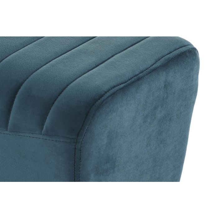 DKD Home Decor Descalzadora Moderna Turquesa de Poliéster y Metal - 90 cm Ancho, 31 cm Fondo, 47 cm Alto 2