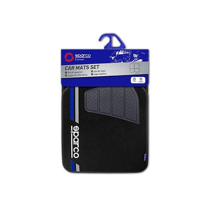 Sparco Alfombra Moqueta Corsa Azul SPCF508BL Universal Antideslizante Juego 4 Unidades 1
