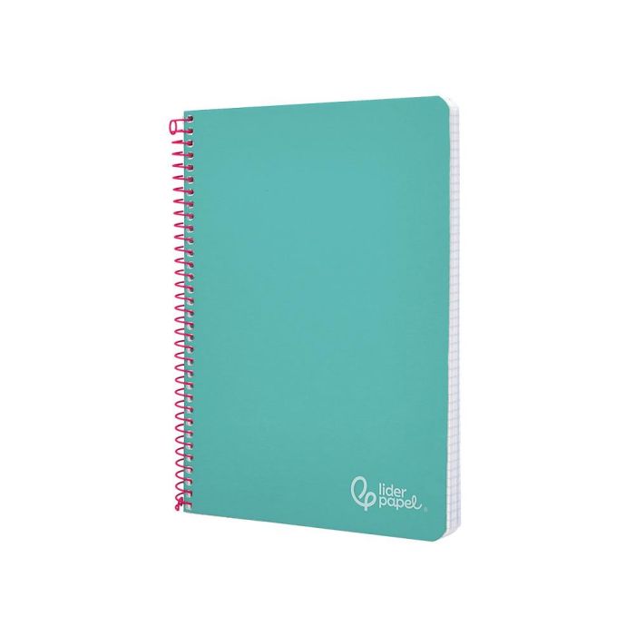 Cuaderno Espiral Liderpapel Din A5 Witty Tapa Dura 80H 90 gr Cuadro 4 mm Con Margen Color Turquesa 5 unidades 3