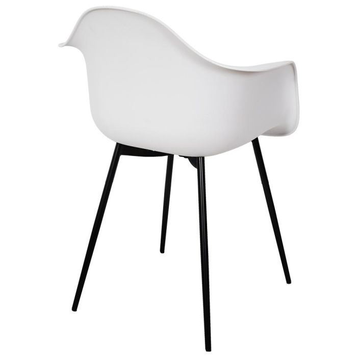 Home Deco Factory Silla Butaca Gustav Essentiel Blanca, Asiento Polipropileno Patas Hierro Negro, Estilo Escandinavo, 62x59xh85cm 5 Home Deco Factory Silla Butaca Gustav Essentiel Blanca, Asiento Polipropileno Patas Hierro Negro, Estilo Escandinavo, 62x59xh85cm 5