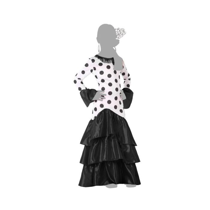 Disfraz Flamenca Sevillana Blanco Negro Niña Infantil 3-4 Años 4 Disfraz Flamenca Sevillana Blanco Negro Niña Infantil 3-4 Años 4
