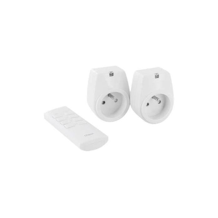 Chacon Kit de 2 Tomas de Corriente Inalámbricas Encendido/Apagado con Control Remoto de 4 Canales 25m 2000W 1 Chacon Kit de 2 Tomas de Corriente Inalámbricas Encendido/Apagado con Control Remoto de 4 Canales 25m 2000W 1