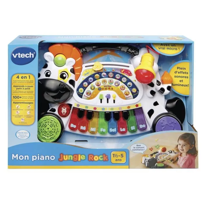 Vtech Baby Jungle Rock - Zebre Piano - Juguete musical para niños con piano interactivo y micrófono 4 Vtech Baby Jungle Rock - Zebre Piano - Juguete musical para niños con piano interactivo y micrófono 4